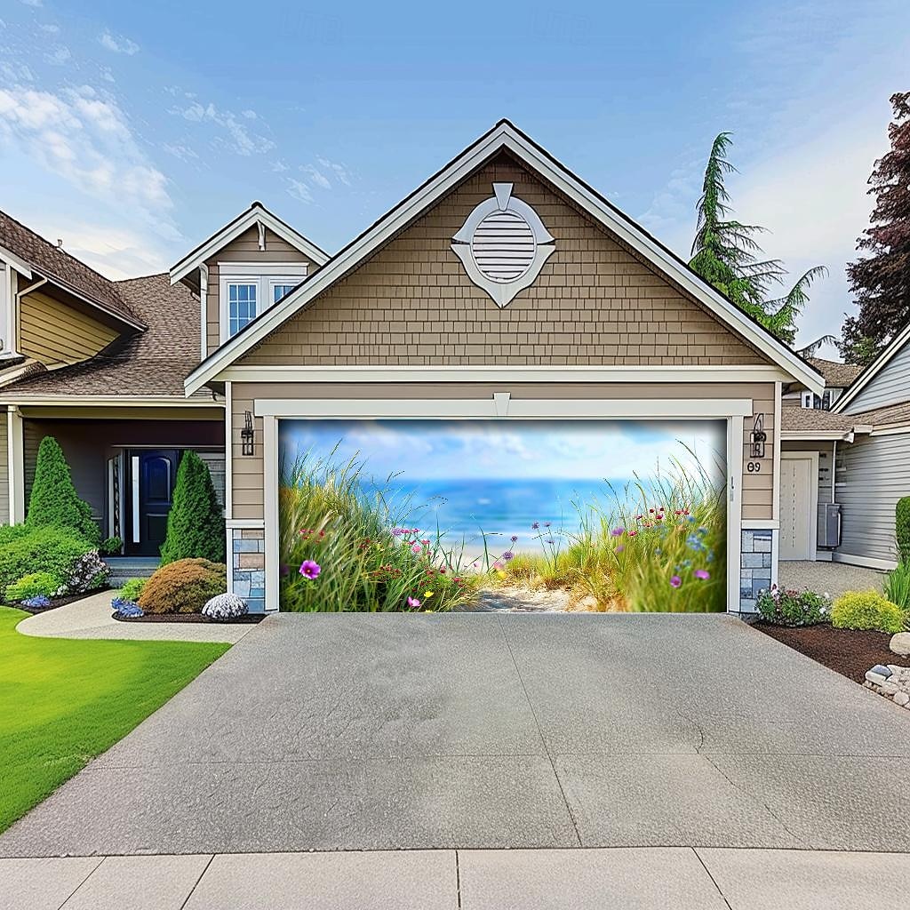 letnie wakacje na plaży baner na osłonę drzwi garażowych piękna duża dekoracja tła na zewnętrzne drzwi garażowe dekoracje ścienne domu impreza impreza parada 2025 - $33.99 –P27