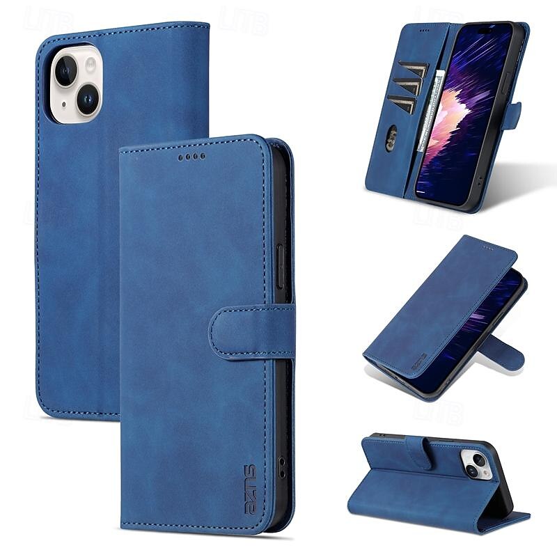Phone Case For iPhone 16 15 14 Pro Max Plus 13 12 11 Pro Max Mini Wallet Case Full Body Protective Kickstand Card Slot Retro TPU PU Leather 2025 - $10.99 –P12