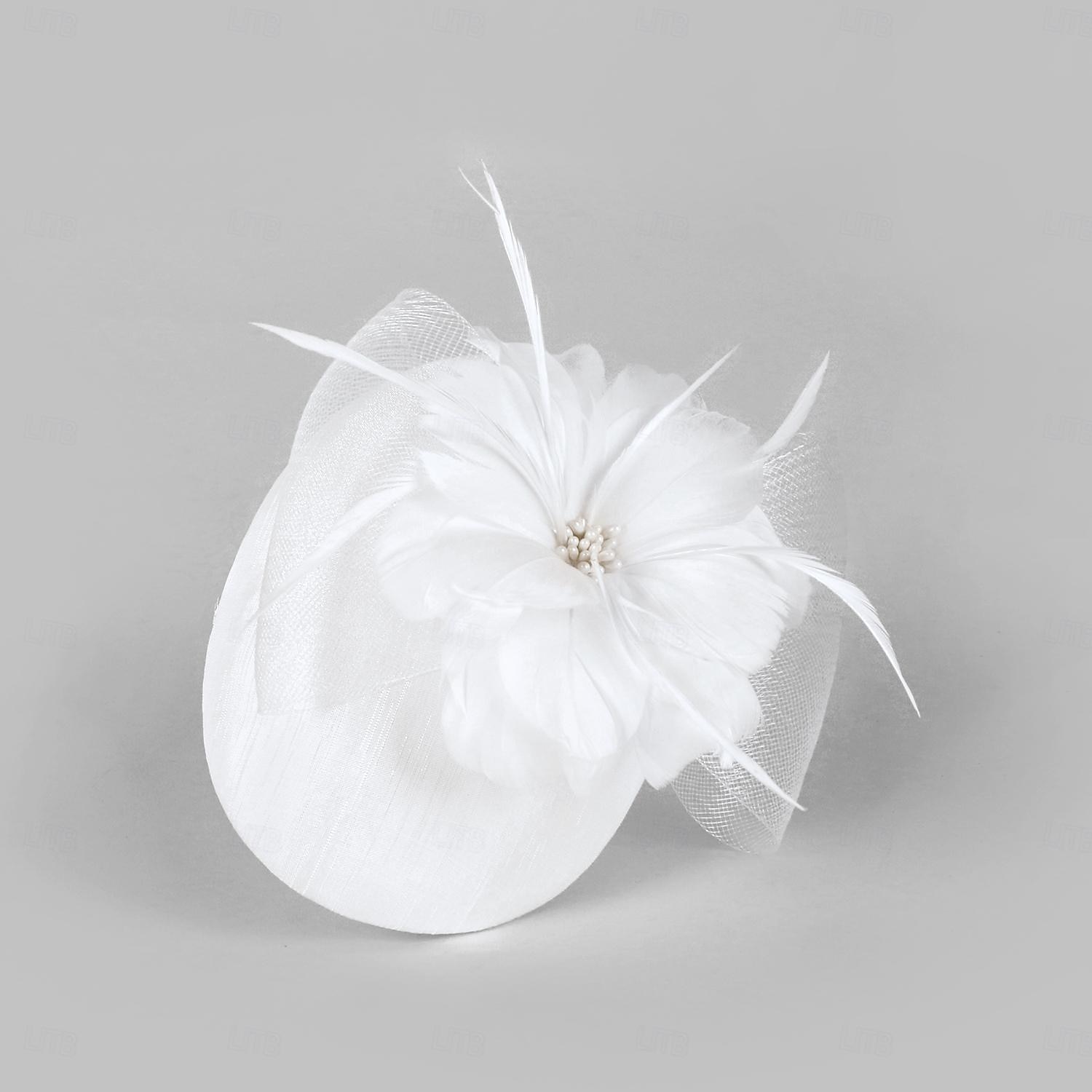 hoofdbanden fascinators hoeden sinamay bowler / cloche hoed schotelhoed pillendoosjepet bruiloft theekransje elegante bruiloft met veren bloemen hoofddeksel hoofddeksels 2026 - $32.99 –P8