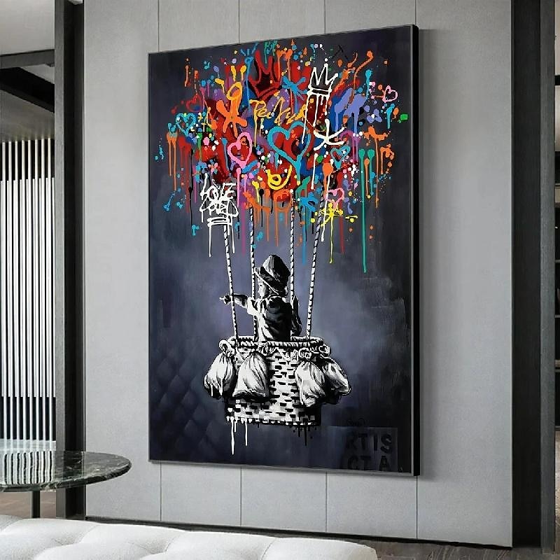 ručně vyráběné panoráma města pop art olejomalba street art malba texturované plátno umění panorama krajiny umění městské pouliční scéna malba moderní výzdoba obývacího pokoje 2025 - $150.99 –P2