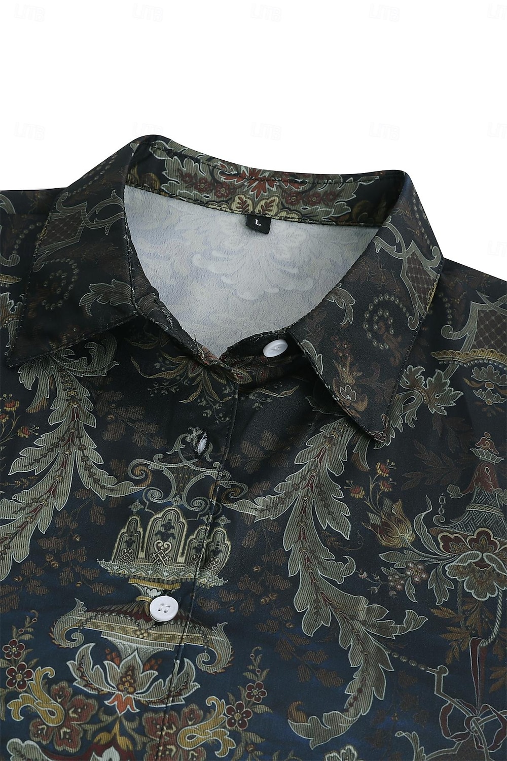Dame Skjorte Mote Knapper Print Langermet Vanlige Topper Skjorte Krage Casual Blå Vår  Høst 2025 - $32.99 –P4