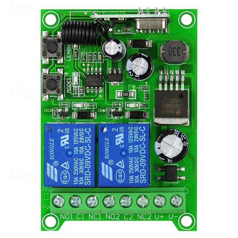 2025年 DC 12V 24V 36V 48V 2チャンネル RF ワイヤレス リモート コントロール スイッチ システム 12-48V レシーバー ホーム スマート スイッチ 433MHz  コレクション – $20.99 –P1