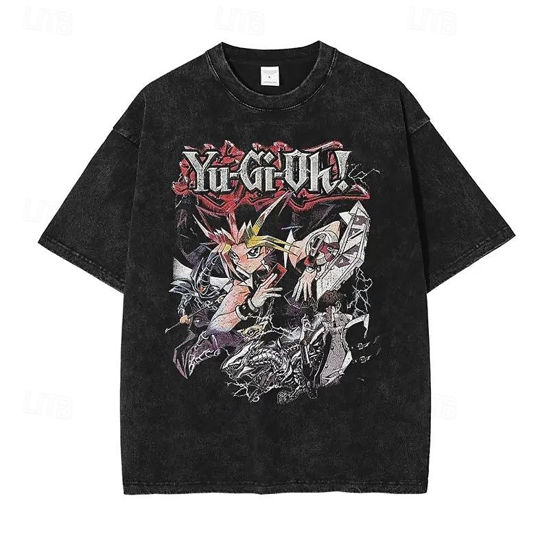 Yu-Gi-Oh! Póló Túlméretes savval mosott póló Nyomtatott Grafikus Kompatibilitás Páros Férfi Női Felnőttek Mindszentek napja Farsang Álarcos mulatság Forró bélyegzés Utca Alkalmi / Napi 2025 - $26.99 –P8
