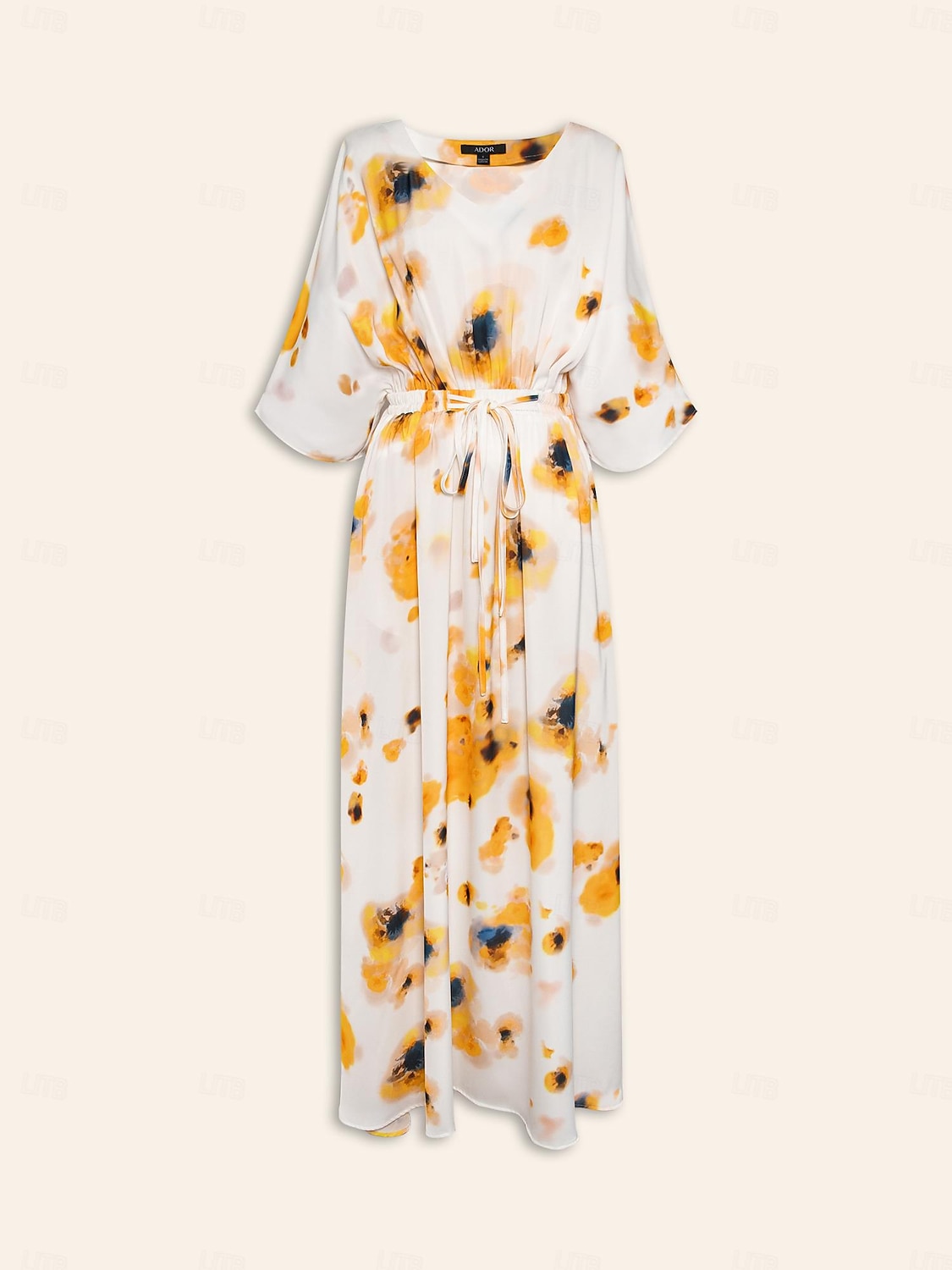 robe longue ample en satin à imprimé fleuri de 2025 ? $135.99 –P7