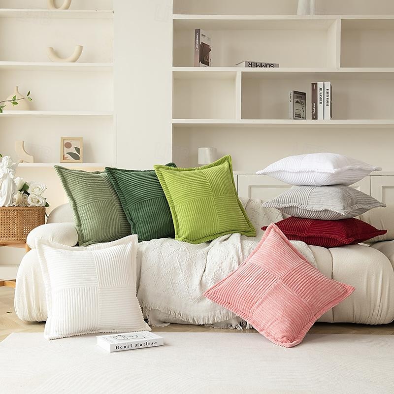 Corduroy Decorative Toss Pillow Covers, Cushion Covers, Velvet, Soft, Modern, Sofa Cushion, Decorative Cushion, Couch Cushion for Living Room, Bedroom Sage Green, Burnt Orange, Blue 2026 - $15.99 –P2