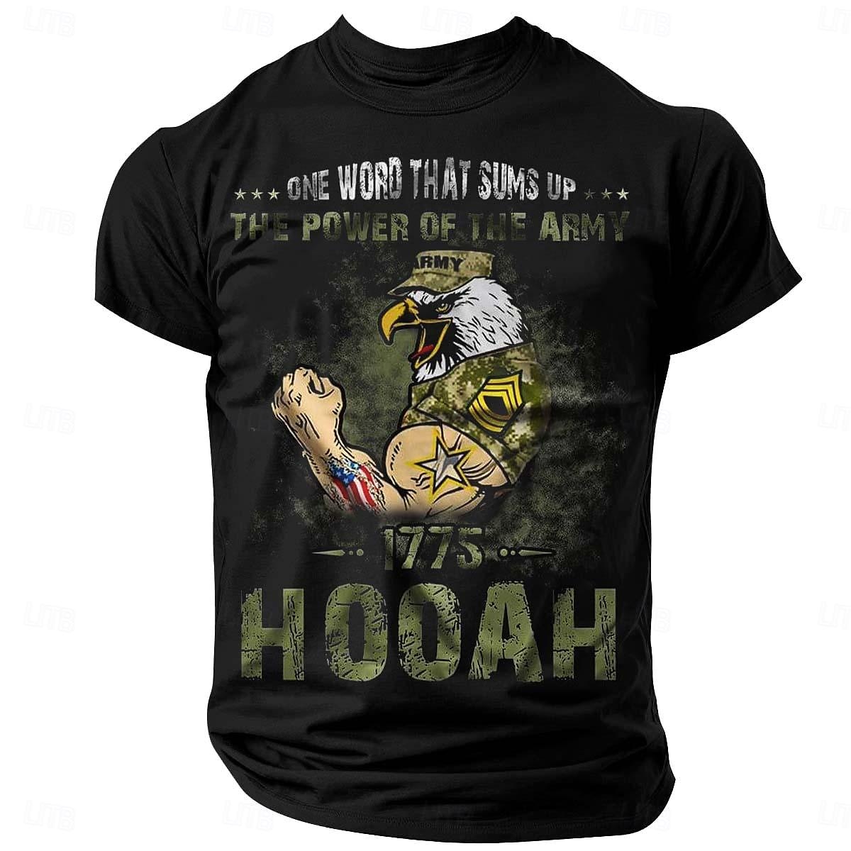 Hombre Refranes y citas Bandera estadounidense EJÉRCITO impresión de letras Camiseta Camiseta superior 100% Algodón Manga Corta Gráfico Camisa Negro Azul Oscuro Camiseta cómoda Calle Deporte Ropa de 2025 - $15.99 –P2