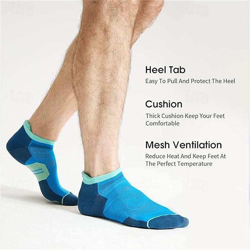 Hombre Paquete de 6 Paquetes múltiples Calcetín Calcetines hasta el Tibio Calcetines Cortos Calcetines para correr Calcetines informales Negro Blanco Color Bloque de color Deporte Diario Vacaciones 2025 - $8.99 –P9