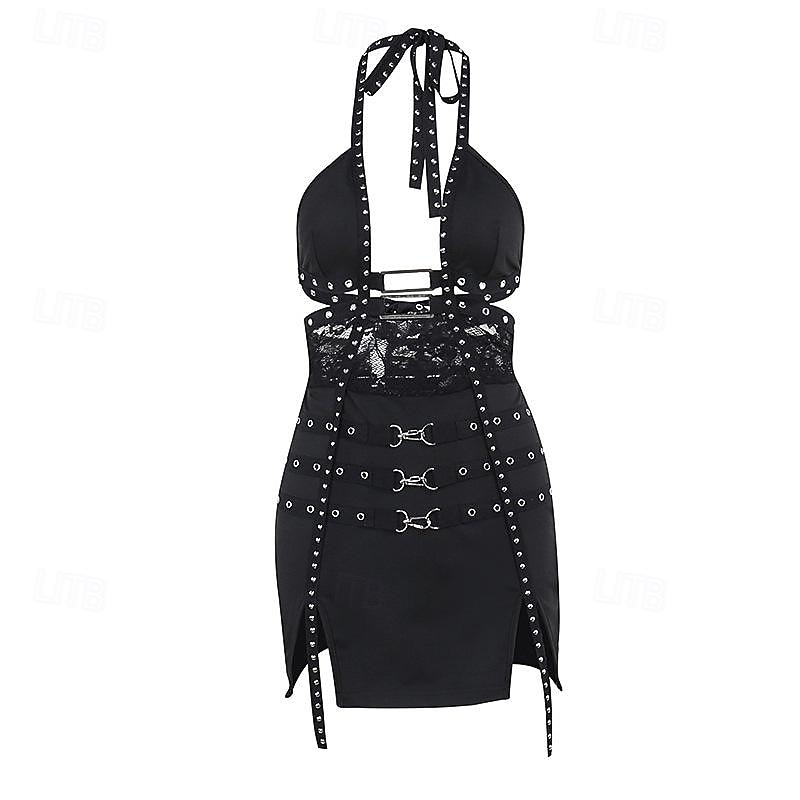 Sexy Y2K Anno 2000 Vestito Ragazza gotica Per donna Halloween Carnevale Mascherata Festa / Sera Vestito del 2025 a $35.99 –P5