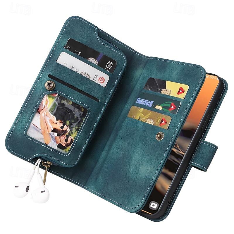 Phone Case For Samsung Galaxy S23 S22 S21 S20 Ultra Plus FE A73 A53 A33 A23 A13 Note 20 Ultra 10 Plus Wallet Case Zipper Full Body Protective with Wrist Strap Retro TPU PU Leather 2025 - $24.99 –P9