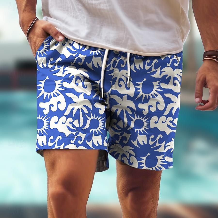 Men's Coconut Tree Flower / Floral Swim Trunks Swim Shorts Board Shorts Mid Waist Hawaiian Casual Holiday Beach Drawstring with Mesh lining Elastic Waist Designer Clothing Apparel 2025 - $19.99 –P1