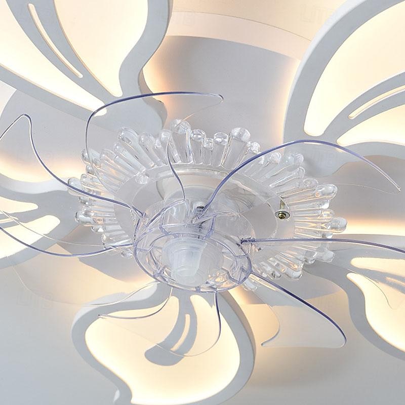 ventilateur de plafond avec lumières 65 cm LED à intensité variable 3 couleurs 6 vitesses pales réversibles avec télécommande, lustre de ventilateur domestique, ventilateur de plafond encastré à de 2025 ? $266.39 –P5