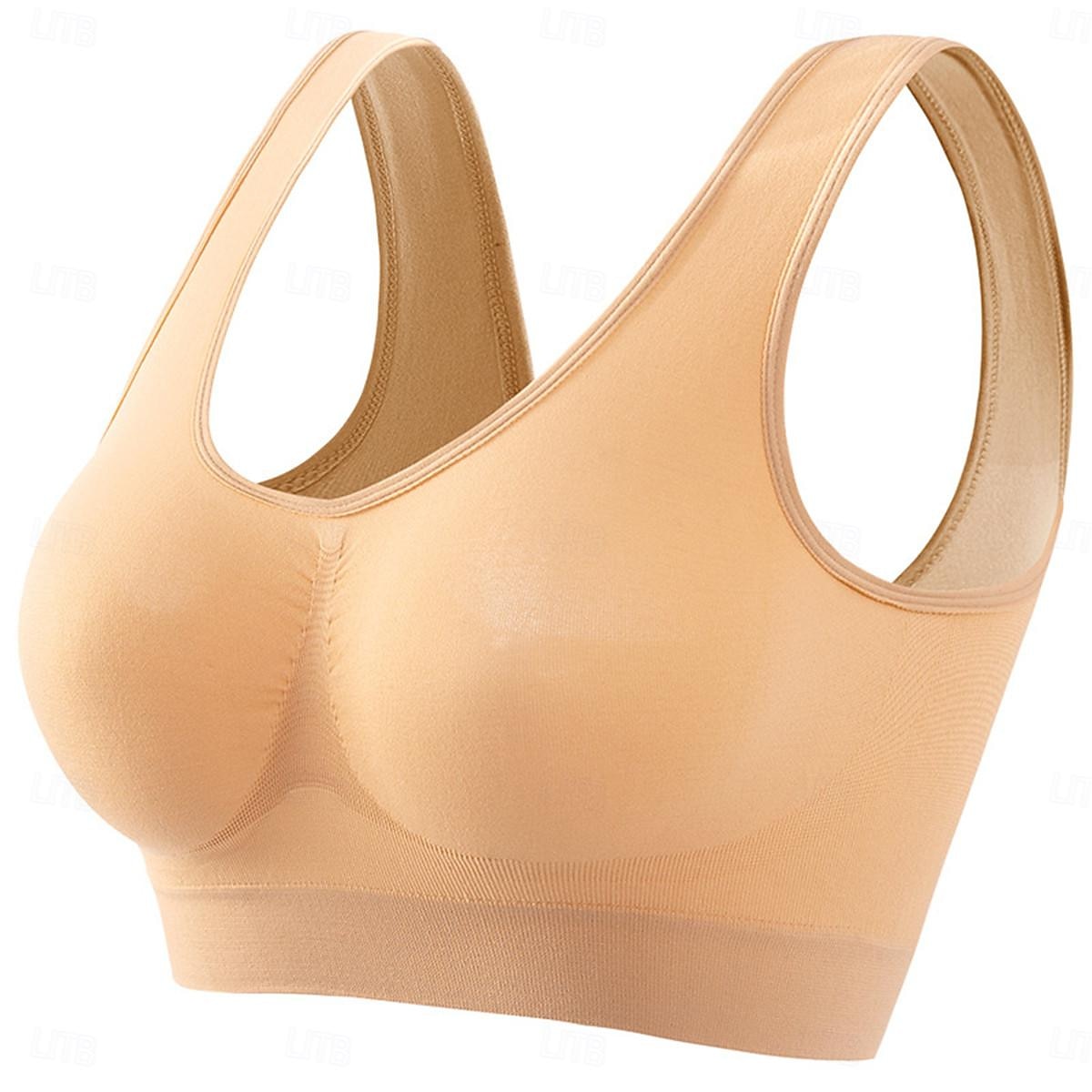 Top feminino cor pura esporte básico academias em casa nylon respirável v aro sem mangas sutiã almofadas no peito verão primavera roupas para casa de 2026 por $14.49 –P3
