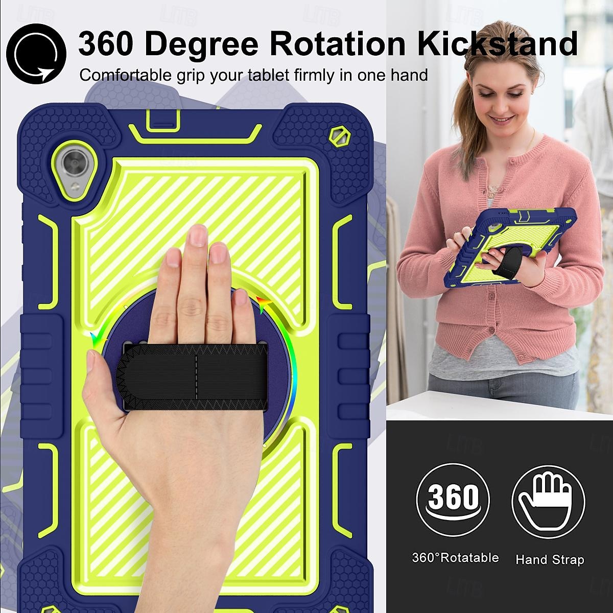 Tablet Case Cover For Lenovo M10 HD 2nd Gen 10.1" TB-X306 Portable Handle 360° Rotation Armor PC Silicone 2025 - $29.99 –P4