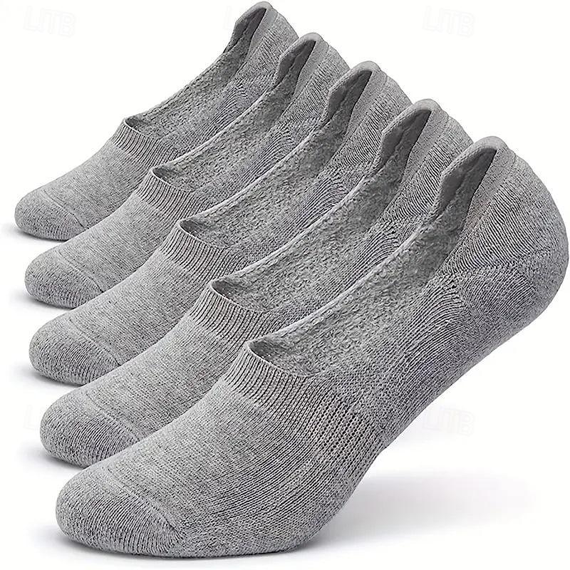 Муж. 5 шт Мульти пакеты Носки Носки до щиколотки Подследники Повседневные носки Черный Белый Цвет Полотняное плетение Для занятий спортом Повседневные Отпуск Классический Средней плотности Весна Осень 2026 - $7.99 –P4