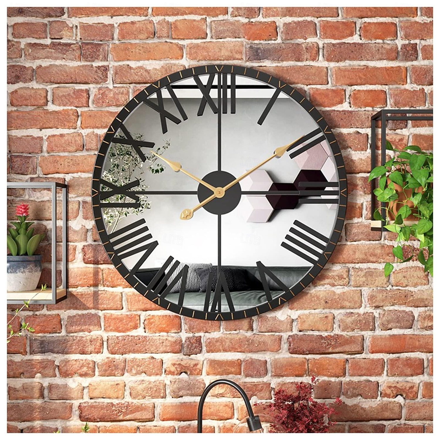 relógios de parede para sala de estar relógios de parede decorativos para decoração relógio de parede moderno espelhado com moldura de algarismos romanos relógios grandes para decoração de parede de de 2026 por $155.99 –P2