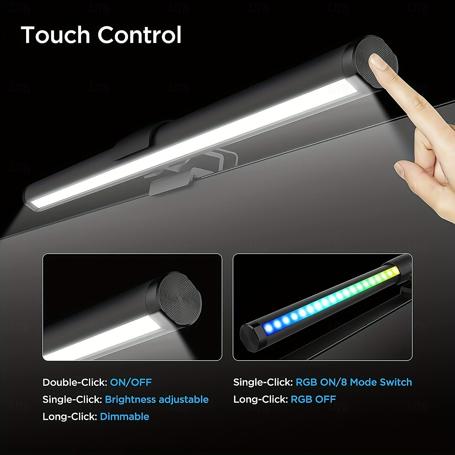 lumina monitorului lumina pentru jocuri cu usb lumina de interior cu LED pentru computer, lumina ambientala rgb fantasy color, control tactil reglare continua, protejeaza-ti ochii, economiseste 2025 - $40.99 –P8
