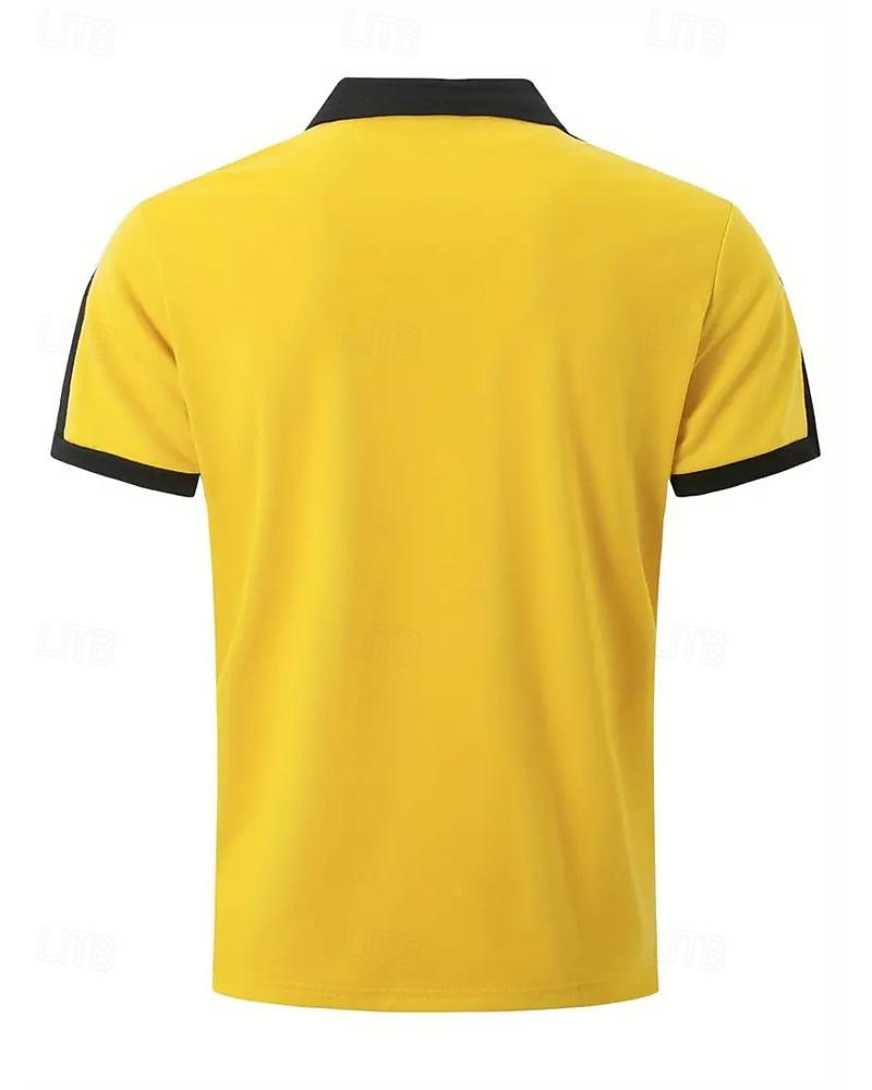 Men's Golf Shirt Golf Polo Work Casual Lapel Short Sleeve Basic Modern Color Block Patchwork Button Spring & Summer Regular Fit Wine Navy Blue sky blue Gold Beige Coffee Golf Shirt 2025 - $18.99 –P15