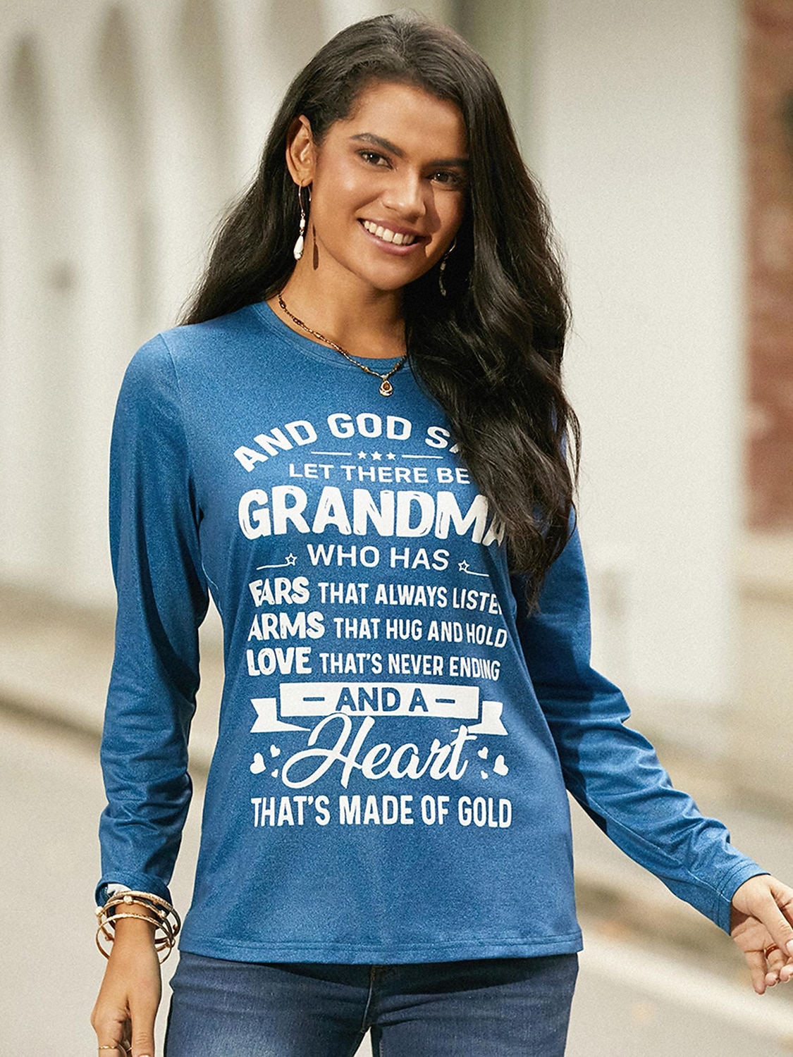 Γυναικείο T- shirt Κοντομάνικο Μακρυμάνικο Τοπάκι Γράμμα Εκτύπωση Κανονικά Τοπ Στρογγυλή Λαιμόκοψη Καθημερινή Έξοδος Ροζ Μπλε Πράσινο Γκρι Άνοιξη  Φθινόπωρο 2026 - $24.99 –P6