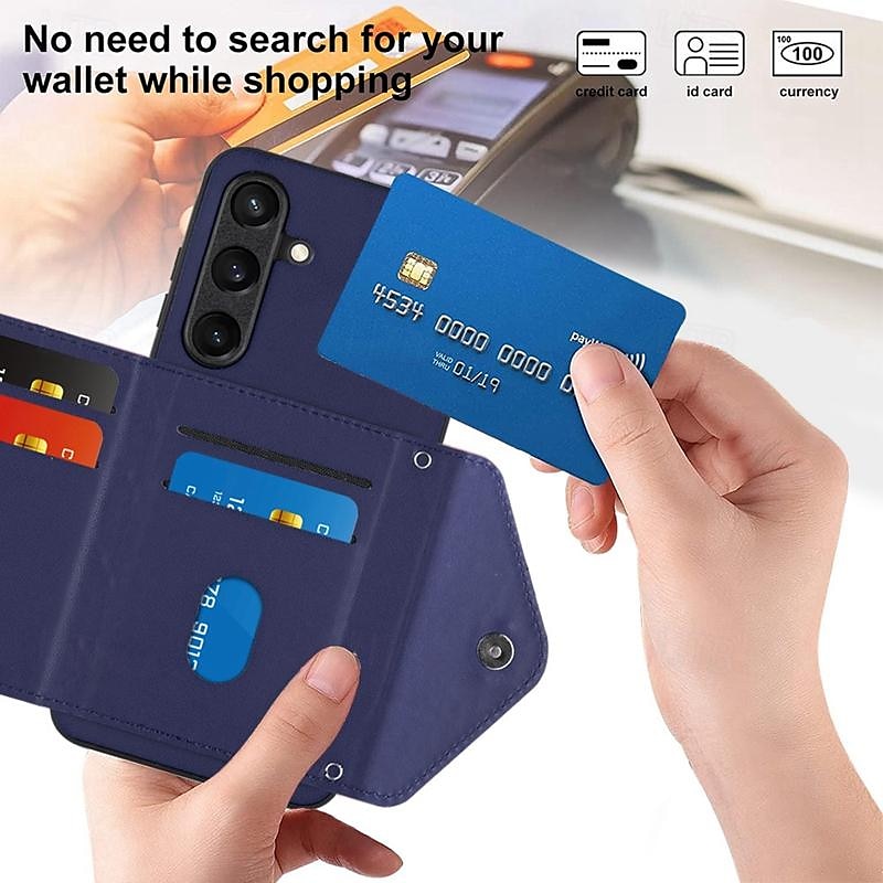 Phone Case For Samsung Galaxy S24 S23 S22 S21 Ultra Plus A55 A35 A25 A15 5G A54 A34 A14 A53 A33 A23 A13 S25 Ultra Back Cover with Stand Holder with Lanyard Card Slot Retro TPU PU Leather 2025 - $19.99 –P6