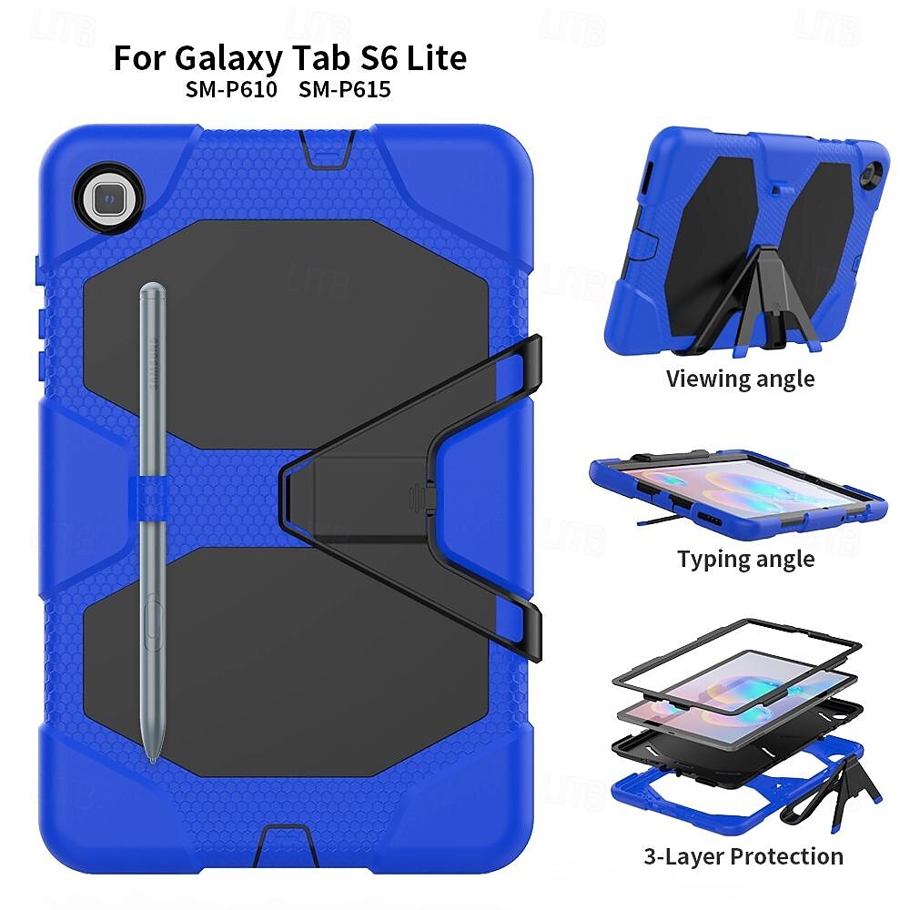 Tablet Case Cover For Samsung Galaxy Tab S6 Lite 10.4" A8 10.5'' A7 Lite 8.7'' A7 10.4'' A 8.0" A9 Plus 11" Armor Defender Rugged Protective with Adjustable Kickstand Shockproof Armor PC Silicone 2025 - $23.99 –P3