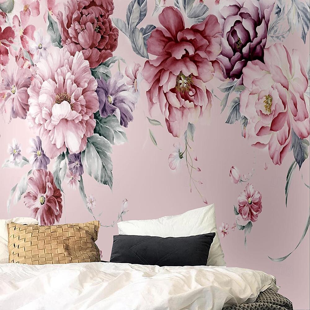 крутые обои 3d розовые цветы обои настенная роспись настенное покрытие наклейка очистите и приклейте съемный материал ПВХ/винил самоклеящийся/клей необходимый декор стен для гостиной, кухни, ванной 2026 - $17.99 –P5