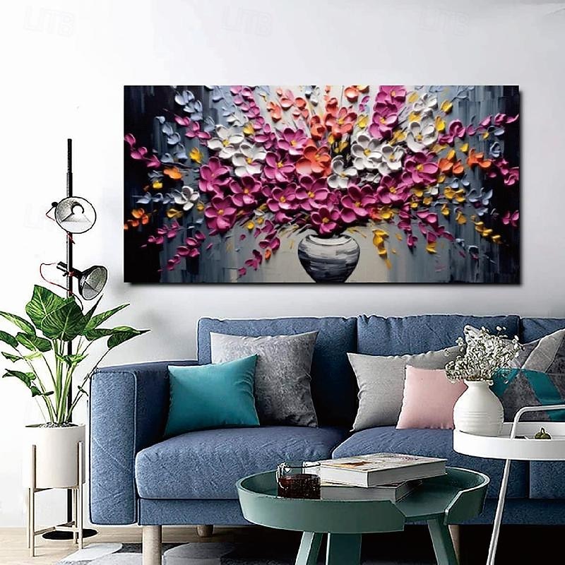 3D Flower oil painting Hand Painted Canvas Flower Art painting hand ...