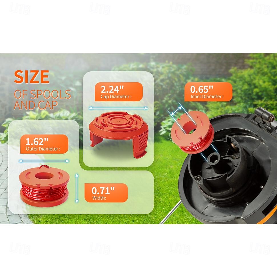 15 pakker trimmersnellelinje for worx erstatning trimmersnellelinje for worx trimmerlinjepåfylling 0,065 tommer for worx egnet for worx strengtrimmere (12 pakker gresstrimmerlinje 3 trimmerhette 2025 - $5.99 –P9