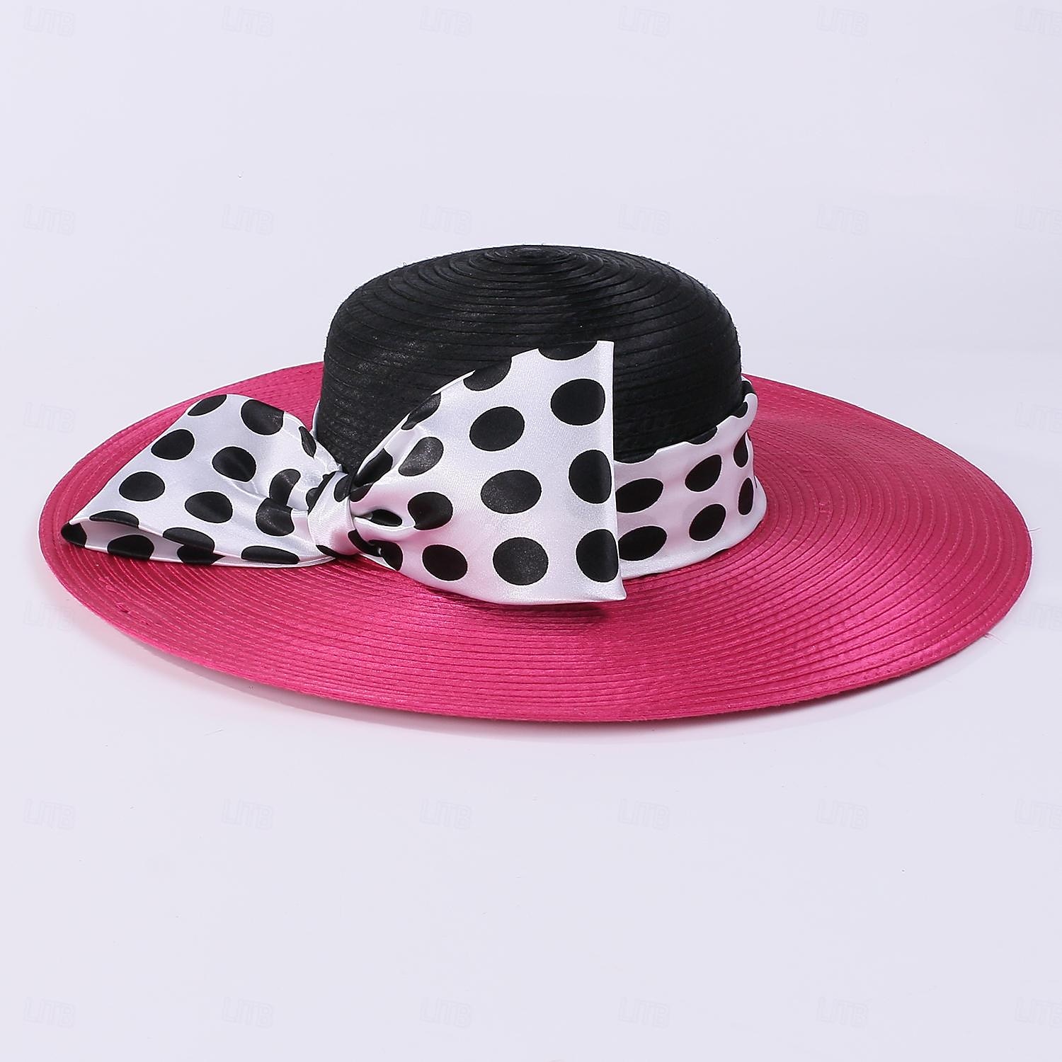 Cappelli Fibra Bombetta / Cappello a cloche Cappello a secchiello Cappello di paglia Matrimonio Tè Elegante Matrimonio Con Fiocco Pois Copricapo Copricapo del 2025 a $49.99 –P11