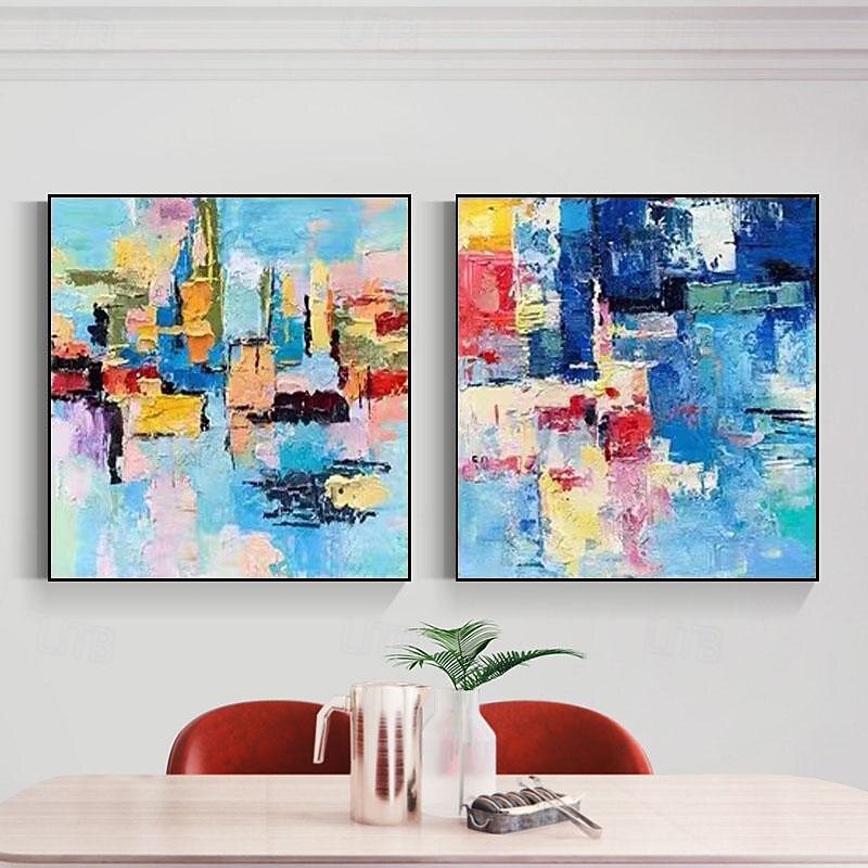 grote wandkunst origineel met de hand geschilderd eigentijds abstract schilderij horizontaal verticaal enorm formaat kunst helder kleurrijk canvas kunst voor thuis kamerdecoratie 2025 - $108.99 –P2
