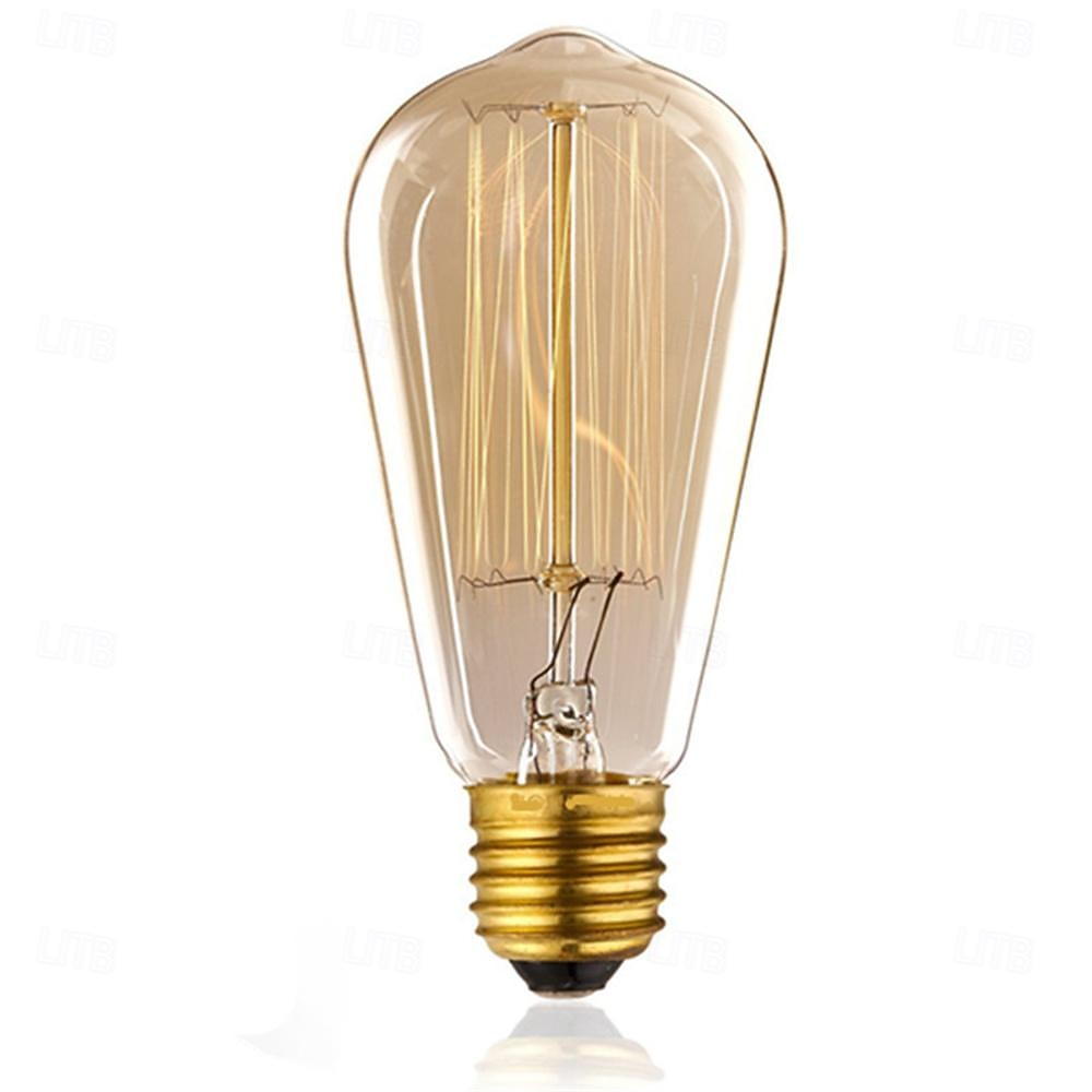 3pcs/6pcs 40W Incandescent Vintage Edison Light Bulb E27 Dimmable Retro Lamp ST58 Decorative for Home Living Room, Bedroom and Dining Room 2026 - $16.99 –P1