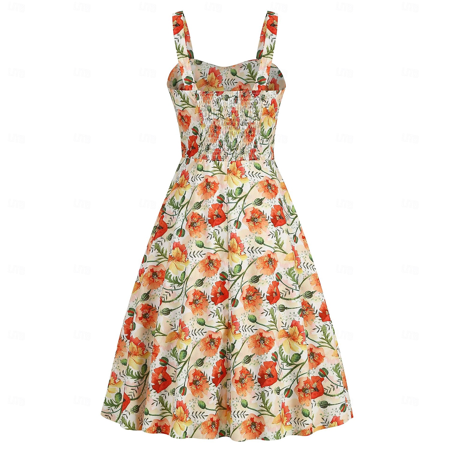 Retro 50. léta Rockabilly Ke kolenům Šaty Houpací šaty Flare šaty Lodičkový Květinový Ovoce Jahody Maškarní kostým Dámské Čajový dýchánek Běžné / Denní loučení se svobodou nevěsty Dospělí Šaty Šaty 2025 - $24.99 –P15