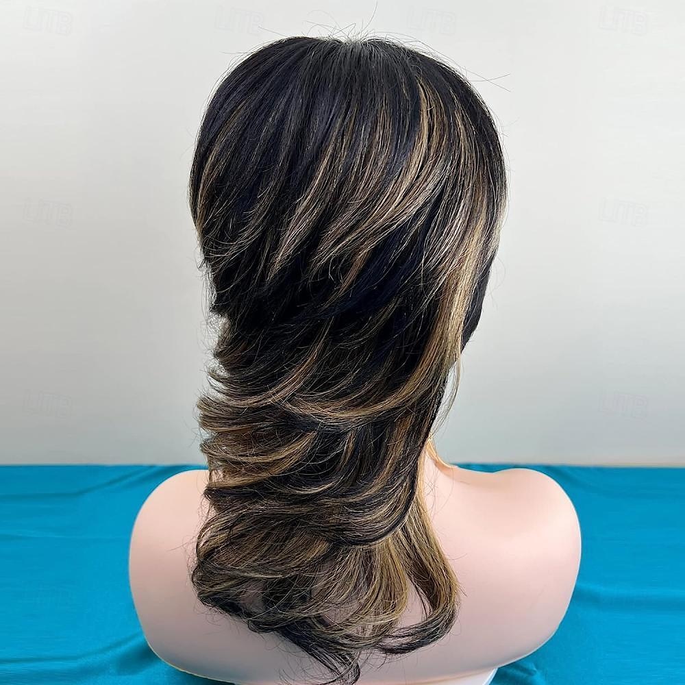 parrucche corte con taglio pixie per donne nere, parrucca interamente realizzata a macchina con frangia a coda di rondine, capelli umani veri evidenziati diritta del 2025 a $165.99 –P5