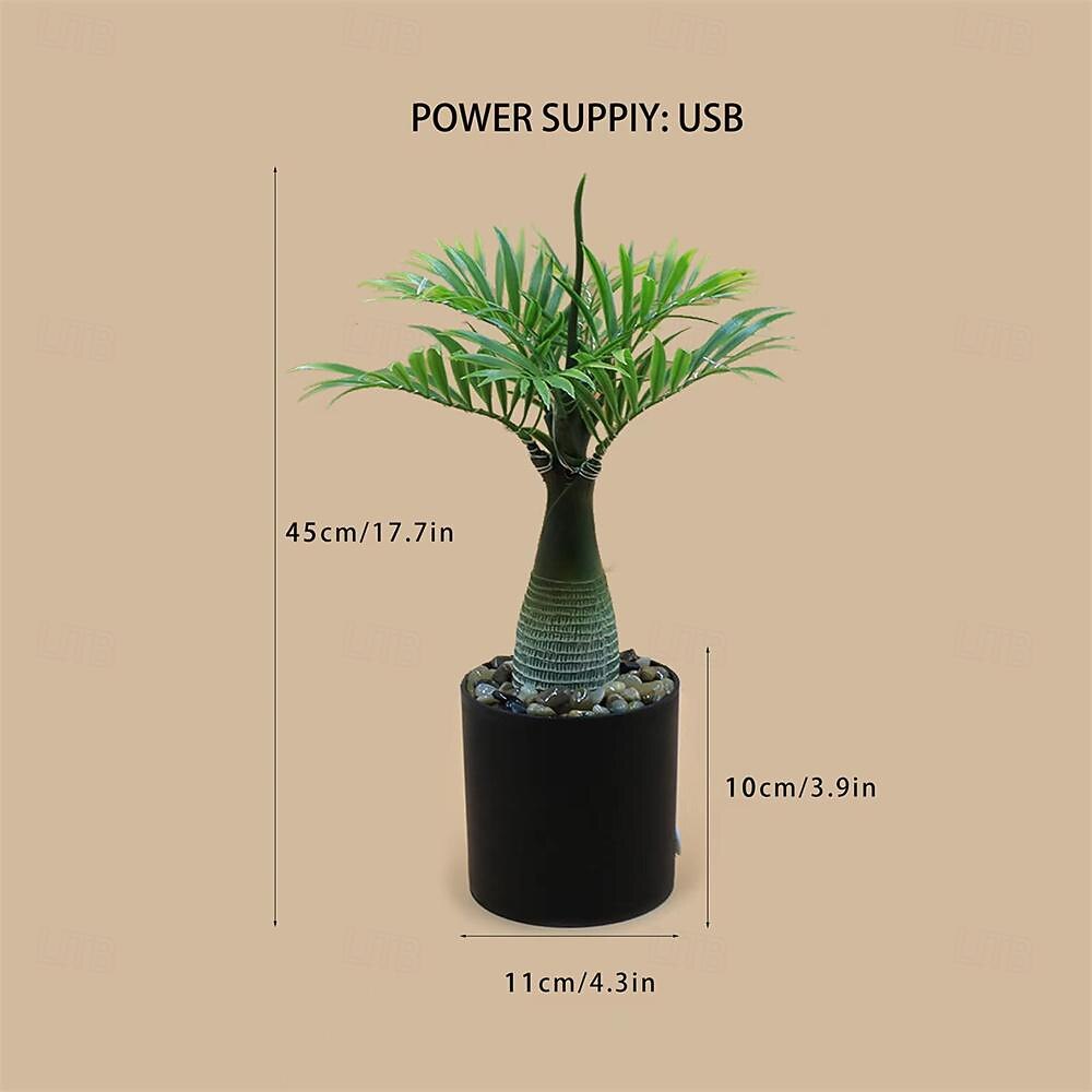 2025年 iree 鉢植えナイトライト 模造充電式 グリーン植物ライト USB プラグ LED 模造植物ナイトライト 暖かい光 寝室装飾  コレクション – $30.99 –P5