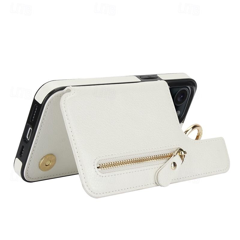 Phone Case For iPhone 16 15 14 Pro Max Plus 13 12 11 Pro Max Mini Wallet Case Zipper Kickstand Card Slot Retro TPU PU Leather 2025 - $15.99 –P18