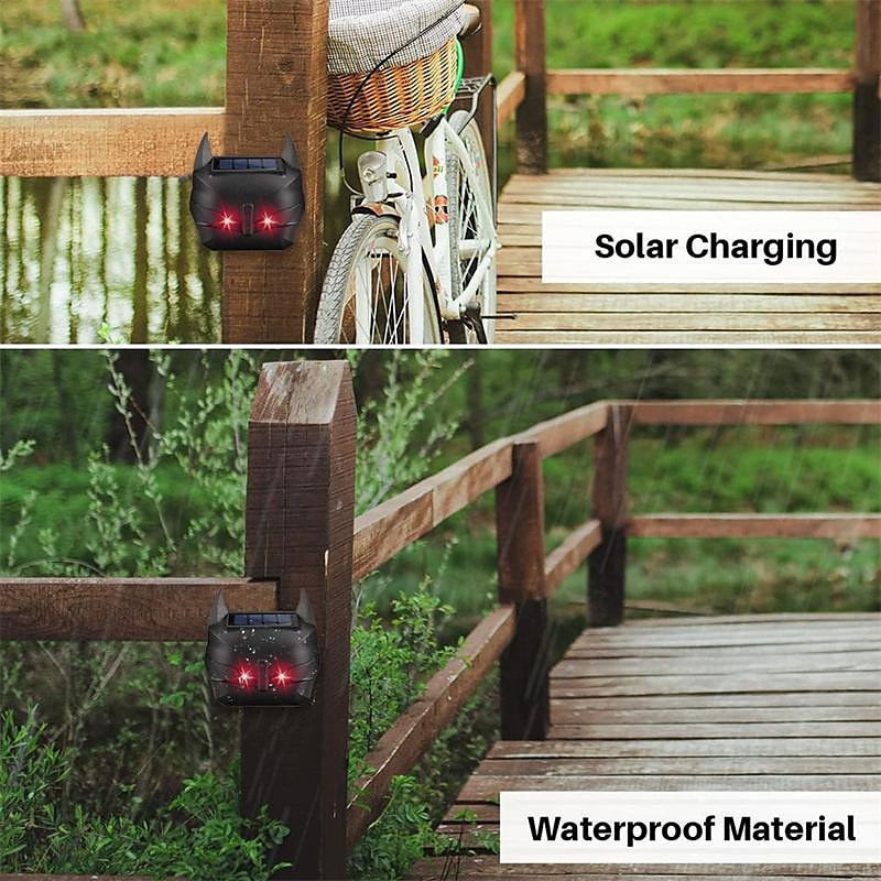 Solar Powered Animal Repeller Solar Ultrasonic Animal RepellentDeterrent Cat/Bird Repeller Frighten Animals Sonar Repellent 2025 - $17.99 –P3