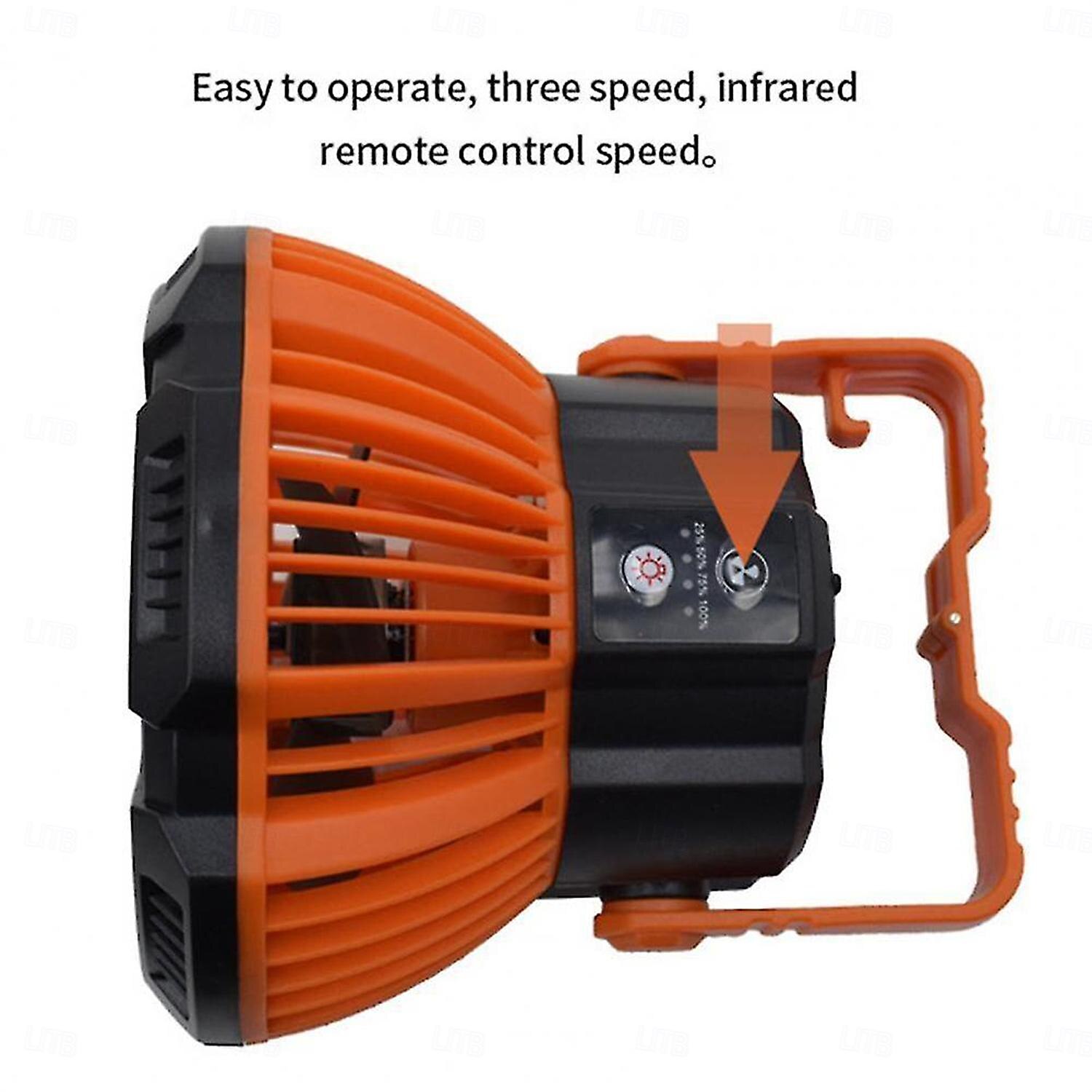 Battery Operated Fan with Light for Camping Tent & Hammock, 2 in 1 Remote USB Rechargeable Small Desk Fan With LED Lighting & Hanging Hook for Outdoor Camping, Office 2025 - $45.99 –P10