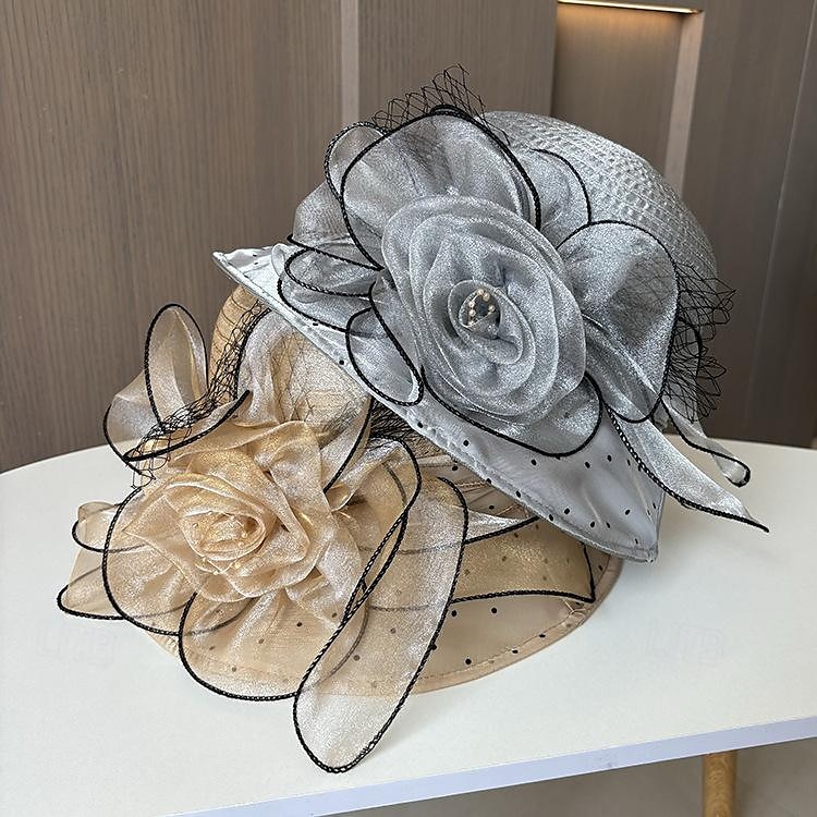 Kopfstück Organza Hochzeit Abendgesellschaft Elegant Hochzeit Mit Tüll Kopfschmuck Kopfbedeckung 2025 - $19.99 –P1