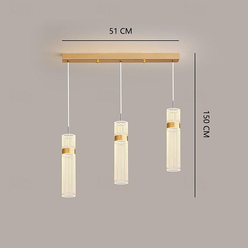 3 lumières 5 lumières 28 cm Conception unique Conception de l'île Lampe suspendue Acrylique Acrylique Plaqué Finitions Peintes Moderne Style nordique 85-265V de 2025 ? $313.29 –P9