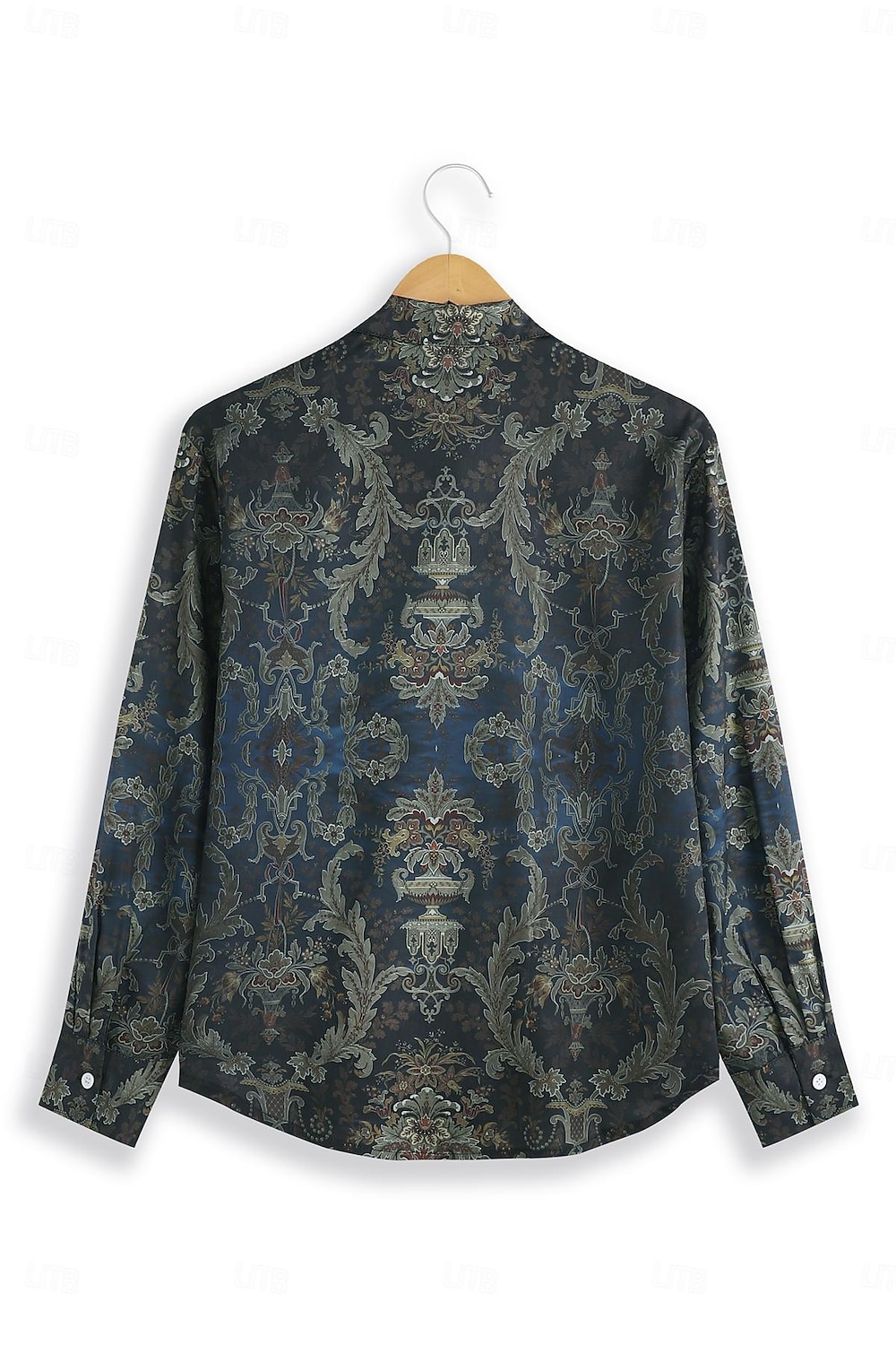 Dame Skjorte Mote Knapper Print Langermet Vanlige Topper Skjorte Krage Casual Blå Vår  Høst 2025 - $32.99 –P3