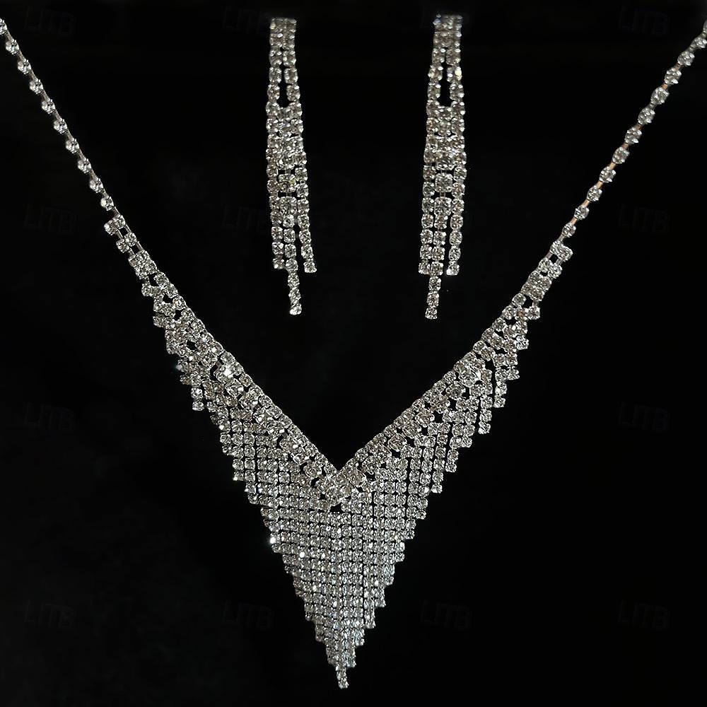 Los sistemas nupciales de la joyería 1 Legierung Pendientes Collare Mujer Elegante Bonito Geométrico Alegría Forma Geométrica Conjunto de joyas Para Fiesta 2025 - $30.99 –P4