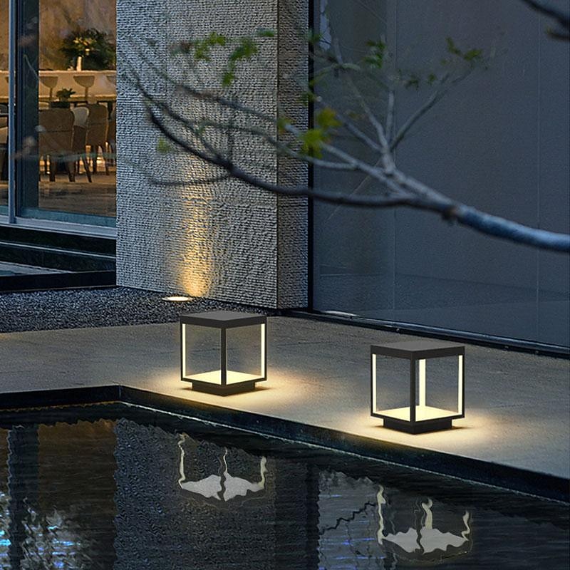 Lâmpada de coluna luminárias de poste exterior à prova d'água, luzes de pilar ao ar livre, luzes de pilar quadrado ip65 luminárias de poste de vidro de alumínio à prova d'água ao ar livre luzes de de 2026 por $333.69 –P5