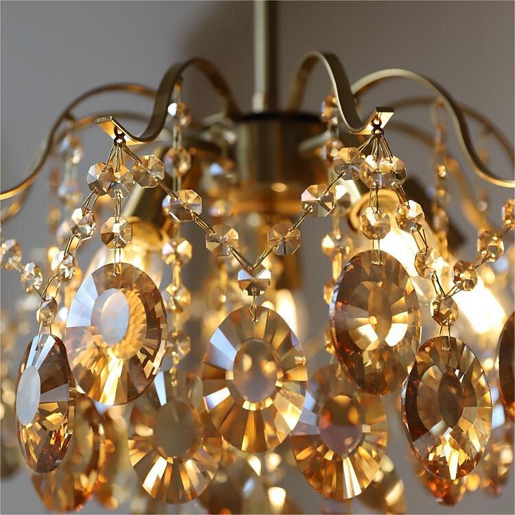 Kronleuchter Deckenleuchte 1 Kopf warmes Licht 50/65/80 cm Kristalllampe Zweig Eisen Vollspektrum romantisches Retro-Licht Luxus Schlafzimmer Esszimmer Wohnzimmer 110–240 V 2025 - $549.99 –P4