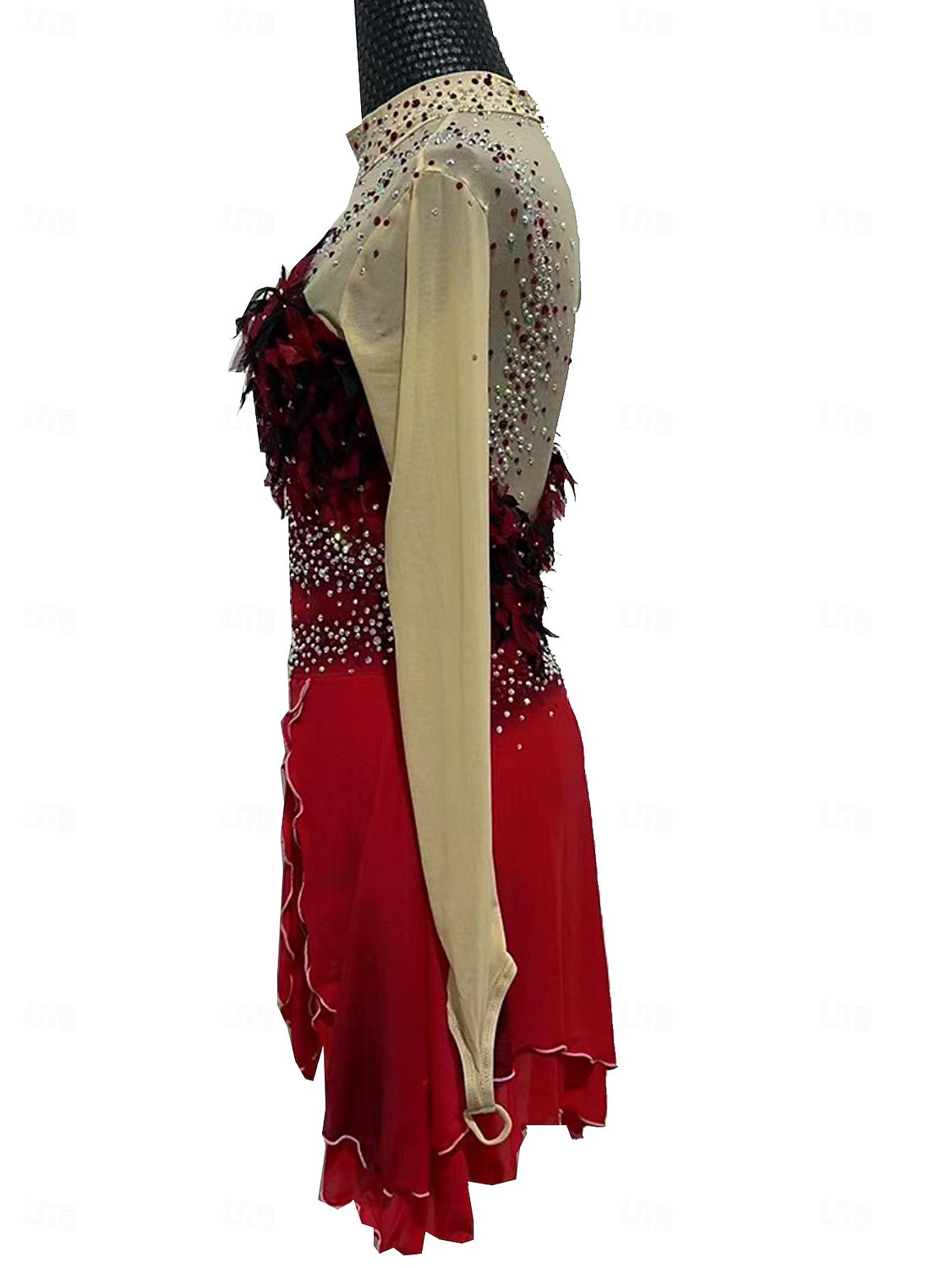 Vestidos para Patinação Artística Para Meninas Patinação no Gelo Saias Com Transparência Elastano Renda Roupa para Patinação Cristal / Strass Patinação Artística de 2026 por $390.49 –P2