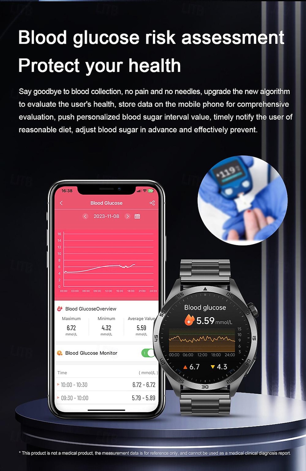 Smart Watch for Men - ECG, Blood Pressure, Body Temperature Monitoring, IP68 Waterproof Fitness Tracker 2025 - $69.99 –P6