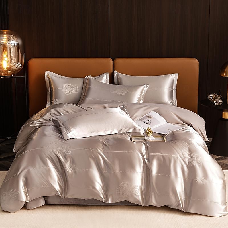 3 stk kjølende dynetrekk elegant damast stoff jacquard dynetrekk sett 3-delt dynetrekk sateng sengetøy sett fullt dynetrekk putevar(1 dynetrekk 2 putevar) 2025 - $68.99 –P7
