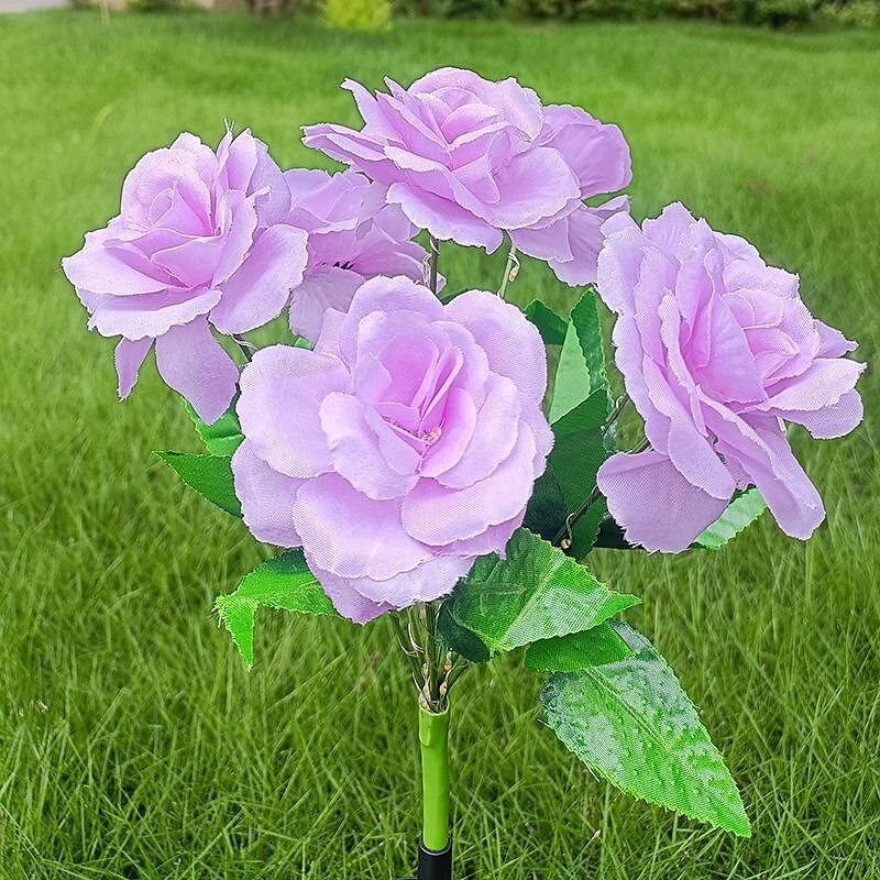 Lampe solaire à LED 7 têtes, simulation solaire, fleur de rose de la Saint-Valentin, lumière de jardin étanche, 42 LED, simulation de fleur, éclairage extérieur de cour, villa, parc, pelouse, allée, décoration de paysage, 1/2 pièces de 2025 ? $21.99 –P11