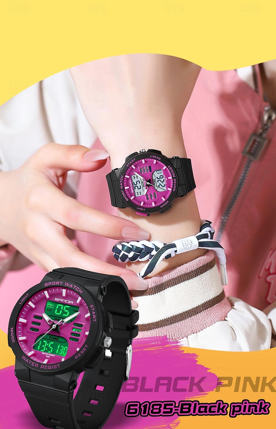 SANDA Men Digital Watch Fashion Casual Business Wristwatch Luminous Stopwatch Countdown Calendar TPU Watch 2025 - $28.99 –P12