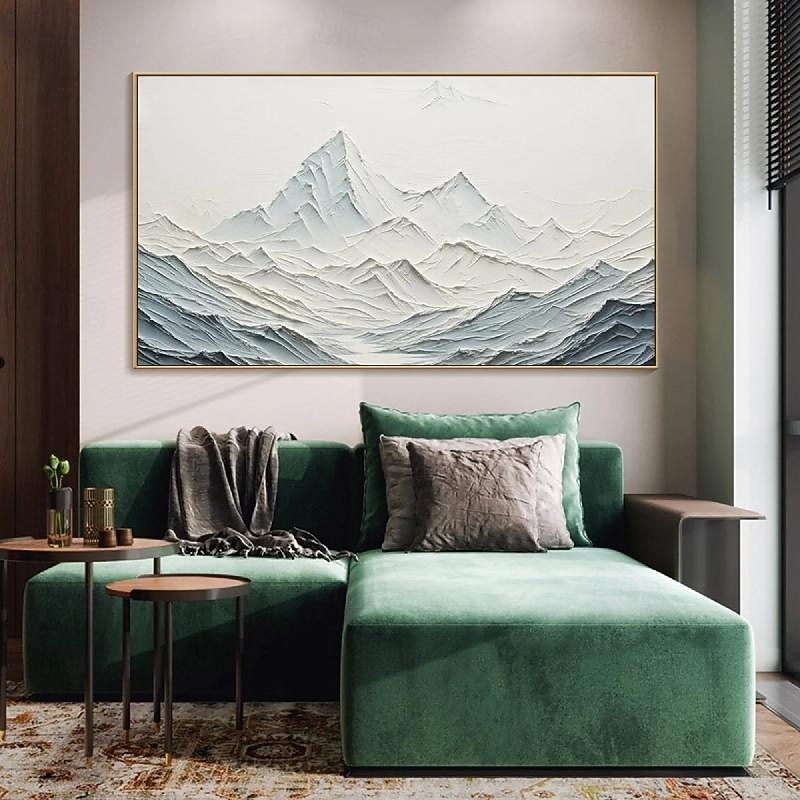 dipinto a mano 3d bianco neve montagna dipinto su tela stile intonaco fatto a mano pittura di arte della parete strutturata dipinto a mano pittura a olio wabi-sabi per soggiorno boho moderno del 2025 a $116.99 –P10