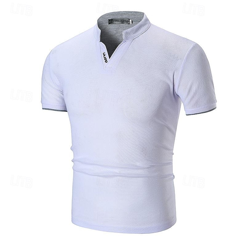 Herr Golftröja golfpolo Arbete Ledigt Hög krage Kortärmad Grundläggande Modern Slät Klassisk Vår & sommar Normal Svart Vit Grå Golftröja 2025 - $12.99 –P4