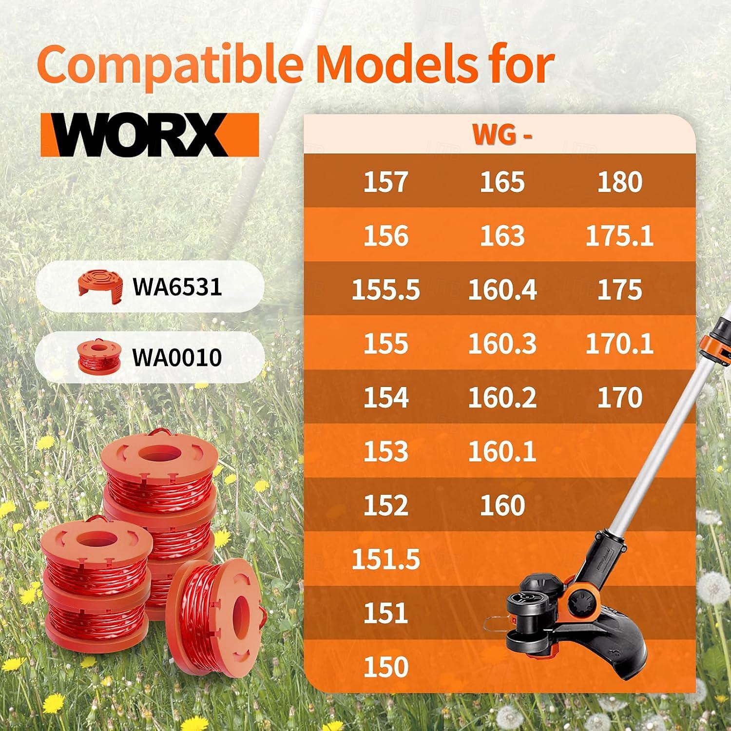 15 pakker trimmersnellelinje for worx erstatning trimmersnellelinje for worx trimmerlinjepåfylling 0,065 tommer for worx egnet for worx strengtrimmere (12 pakker gresstrimmerlinje 3 trimmerhette 2025 - $5.99 –P1